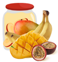 [COPOMMEMANGUEBANANEPASSION] Compote Biologique Sans sucre ajouté Pomme-Mangue Banane Passion |Bib 4kg